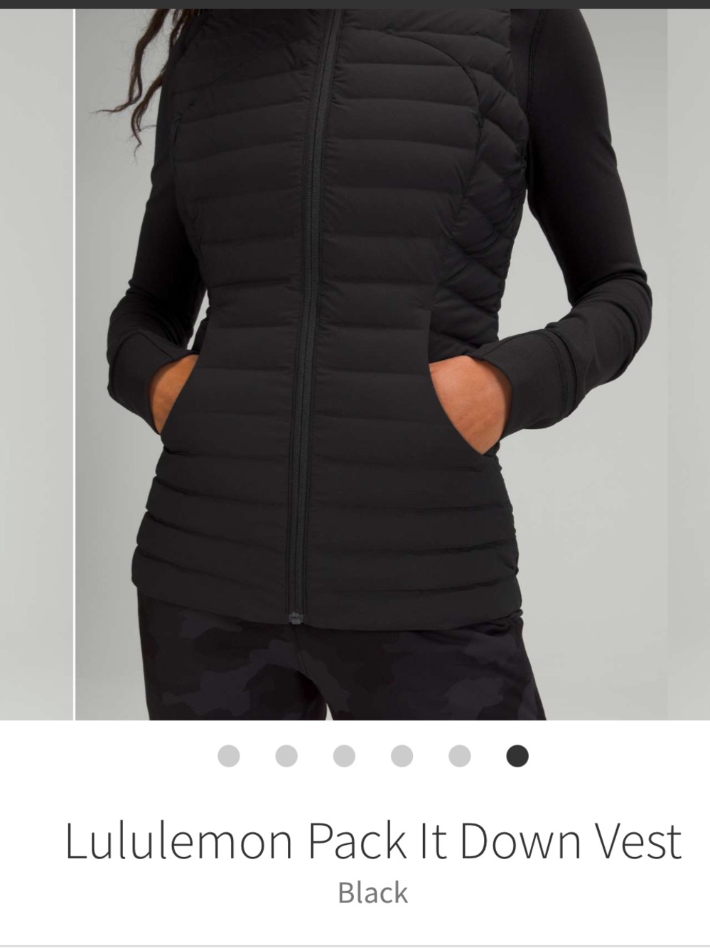 NWOT Lululemon Pack It Down Vest Black Sz 8